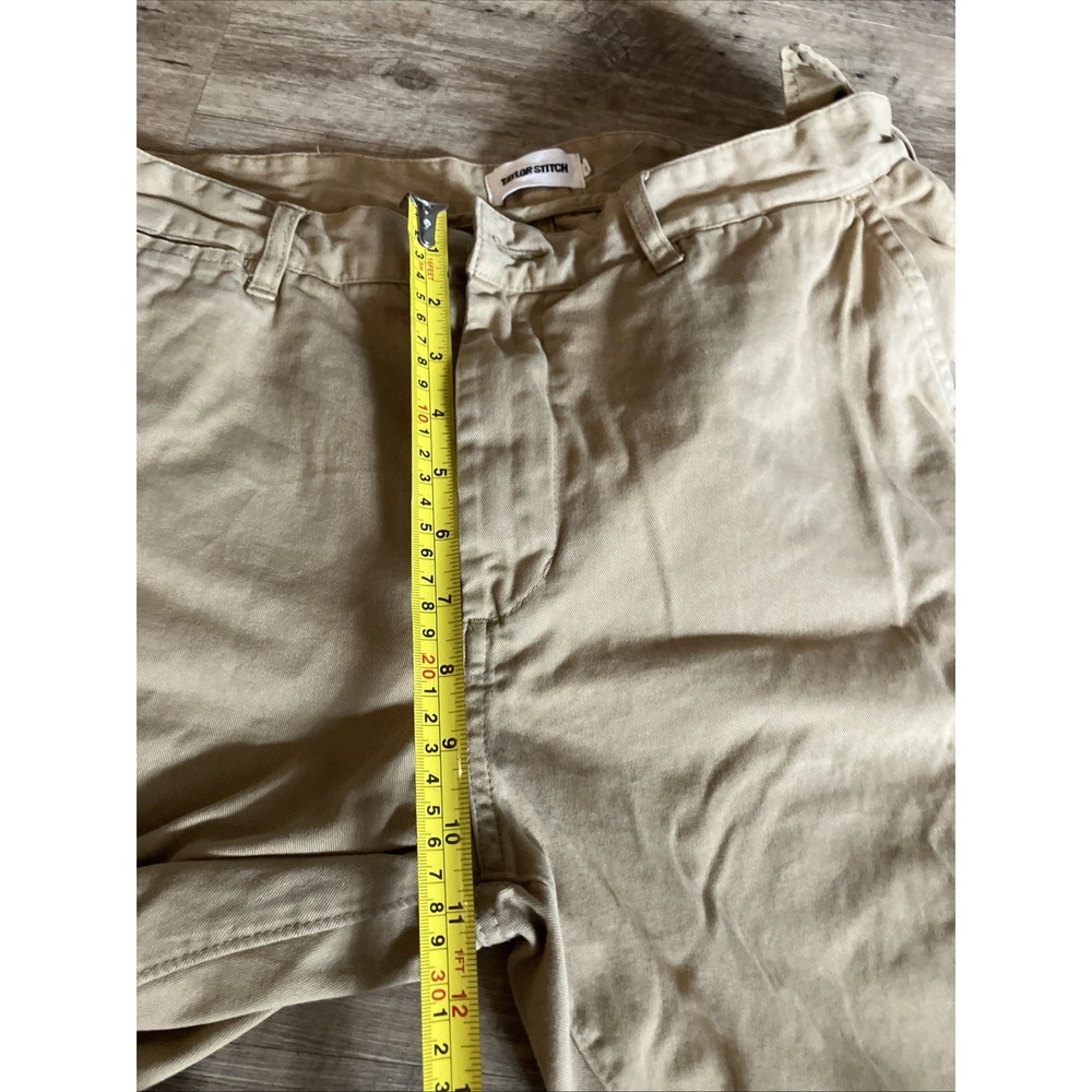 Taylor Stitch The Foundation Democratic Pants Organic Khaki Chino 34 READ Hole - Picture 10 of 13
